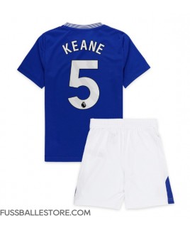 Günstige Everton Michael Keane #5 Heimtrikotsatz Kinder 2024-25 Kurzarm (+ Kurze Hosen)